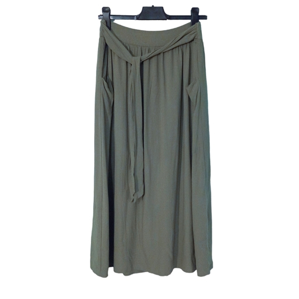 Forever 21 Contemporary Tie Waist Midi Skirt | US L